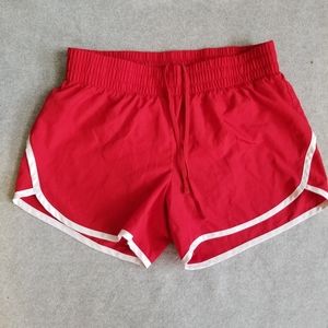 Lined Athletic Running Shorts Red Small
